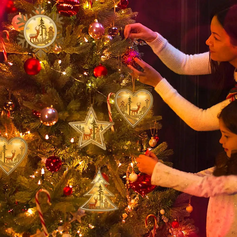 1 шт. светодиодный ночсветильник снежинка рождественская елка пятиконечная