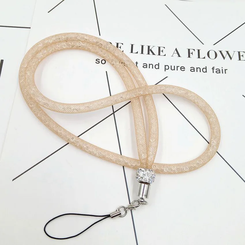 Новое ожерелье со стразами и шнурком идентификационный значок брелок блестящий