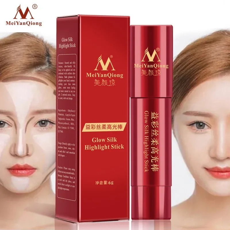 

Glow Silk Highlight Stick Skin Care Easy To Wear Whitening 3D Makeup Concealer Brighten Long-Lasting Bronzers & Highlighters