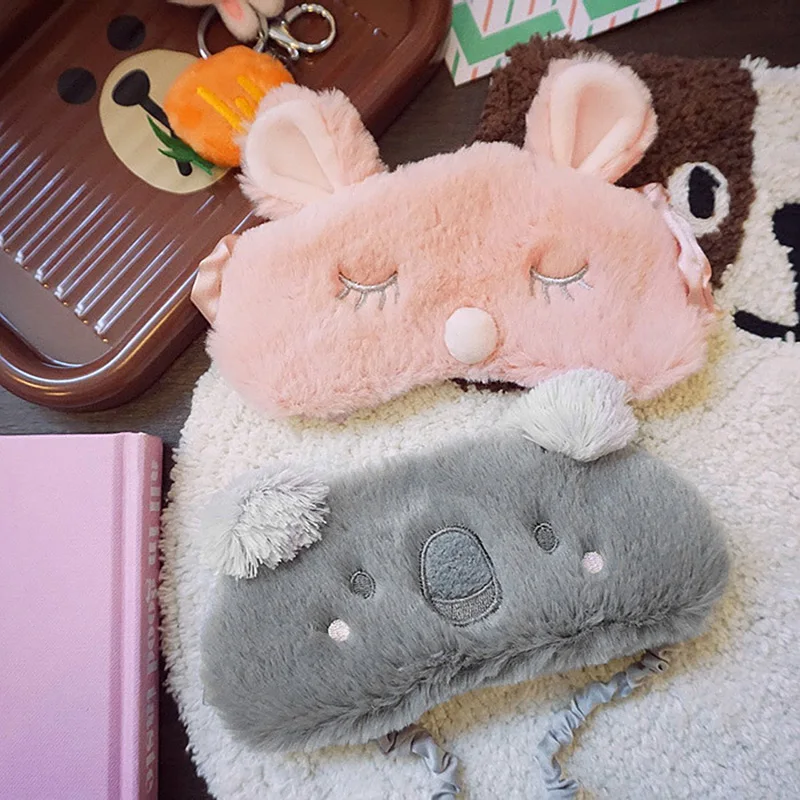 Kawaii плюшевая маска для глаз кролика коала сна девочек плюшевые игрушки детей