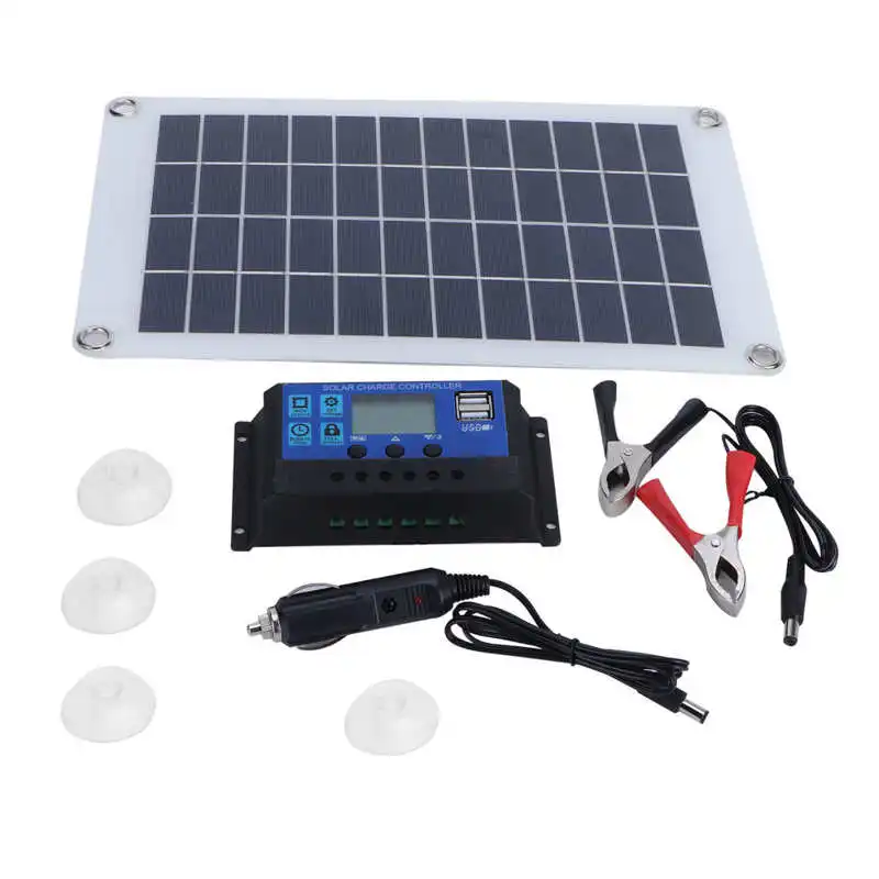 

10W 18V Solar Controller Solar Panel Kit Polysilicon Photovoltaic Module with Solar Charge Controller for RV Solar Charge