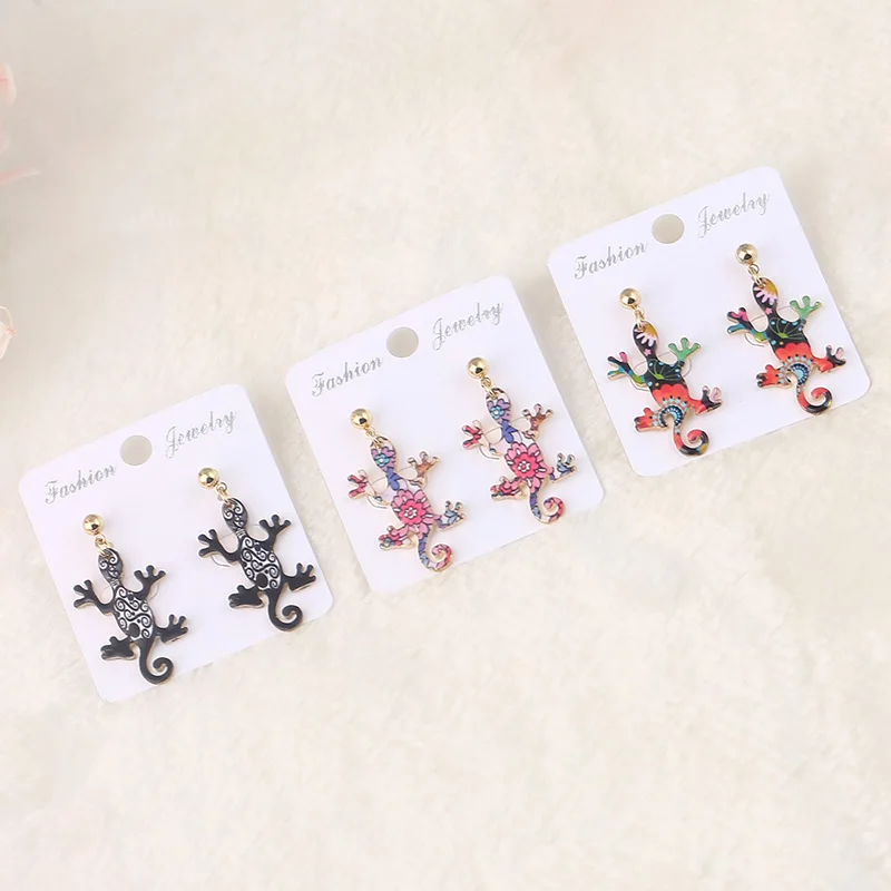 Серьги подвески с эмалью женские милые корейские ювелирные украшения в виде