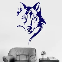 wolf head wall decal animal tribal art room bedroom man cave bar interior decor vinyl window stickers removable cool mural s1407