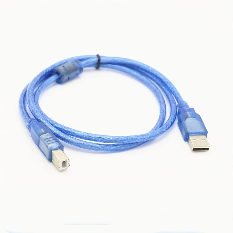 

USB2.0 Print Line Transparent Blue Printer Cable Data Cable with Magnet Ring