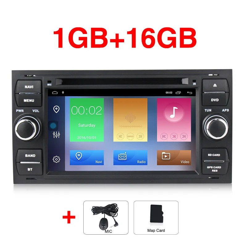 MEKEDE 1024X600 2+ 32G 2 Din Android 9,1 автомобильный dvd мультимедийный плеер gps для Ford Mondeo Focus Transit C-MAX S-MAX Fiesta Автомагнитола - Цвет: 16G