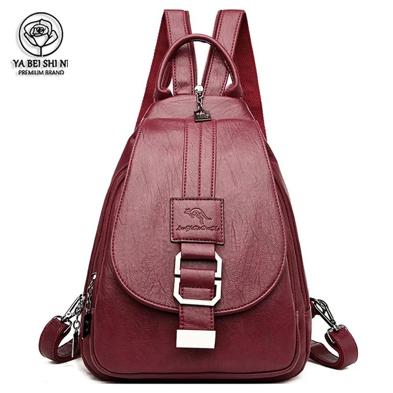 

Женский кожаный рюкзак, многофункциональный дорожный рюкзак, многофункциональные школьные сумки для подростков, сумки на плечо, Mochila Feminina
