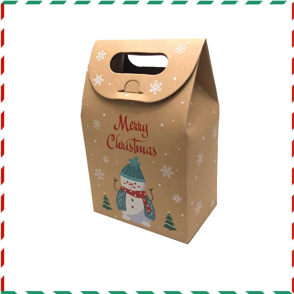 

Christmas Cookie Box Kraft Paper Candy Gift Boxes Bags Food Packaging Box Christmas Party Decor New Year Gift Box Navidad 2022