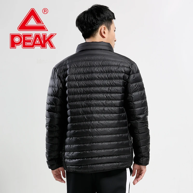 Пик Мужской теплый пуховик полиэстер 90% серый утиный пух износостойкая зимняя