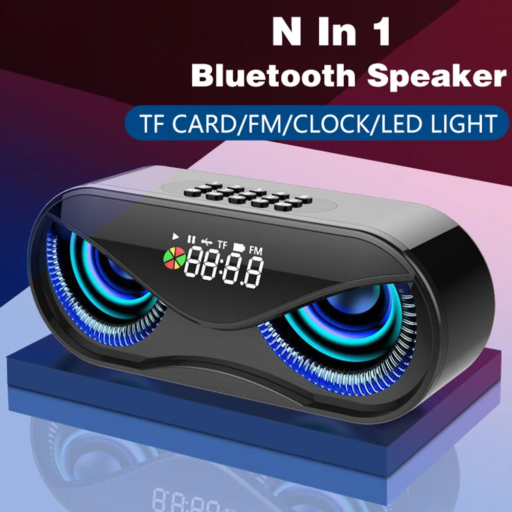 Портативная беспроводная Bluetooth колонка сабвуфер с сабвуфером и светодиодной