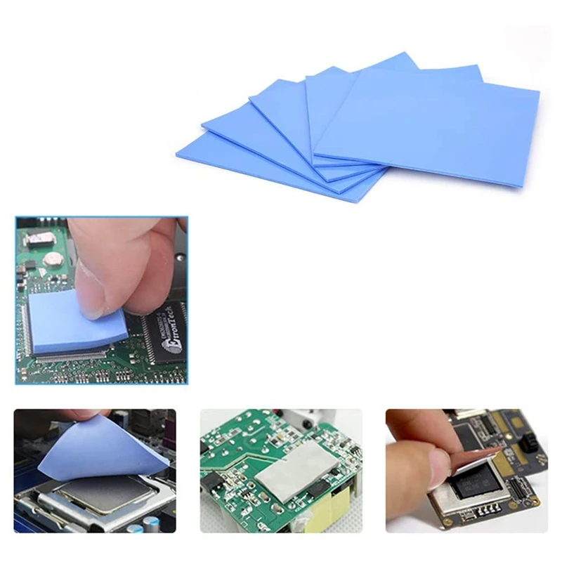 

Silicone Thermal Pad,5 Pcs 100X100X1.5mm Thermal Conductive Silicone Pads Insulation,Soft for Laptop Heatsink/LED Cooler