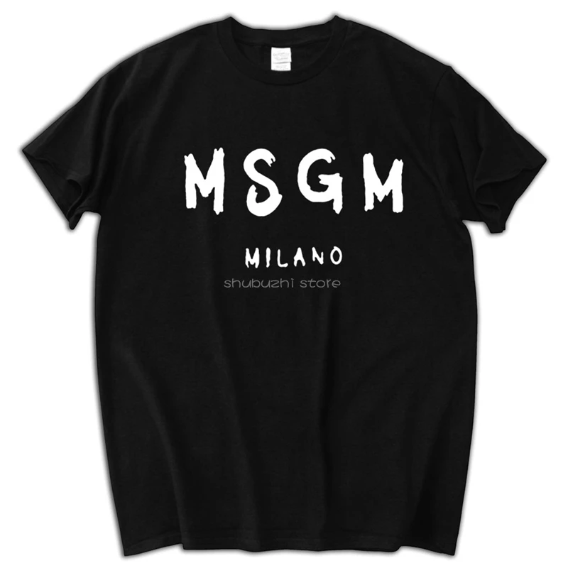 Мужская футболка MSGM, летняя брендовая футболка shubuzbi с буквенным принтом, хлопковая белая серая футболка с круглым вырезом, Прямая поставка sbz5105