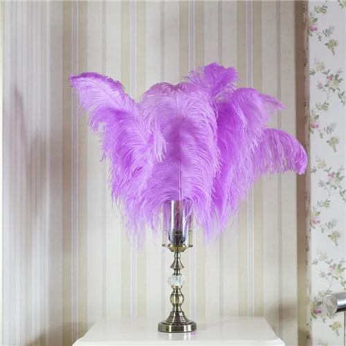 50-55cm Light Purple Модные новые цветные пушистые перья страуса 45-60 см, Большие Перья для свадебной вечеринки, украшения для дома - Цвет: 50-55cm Light Purple