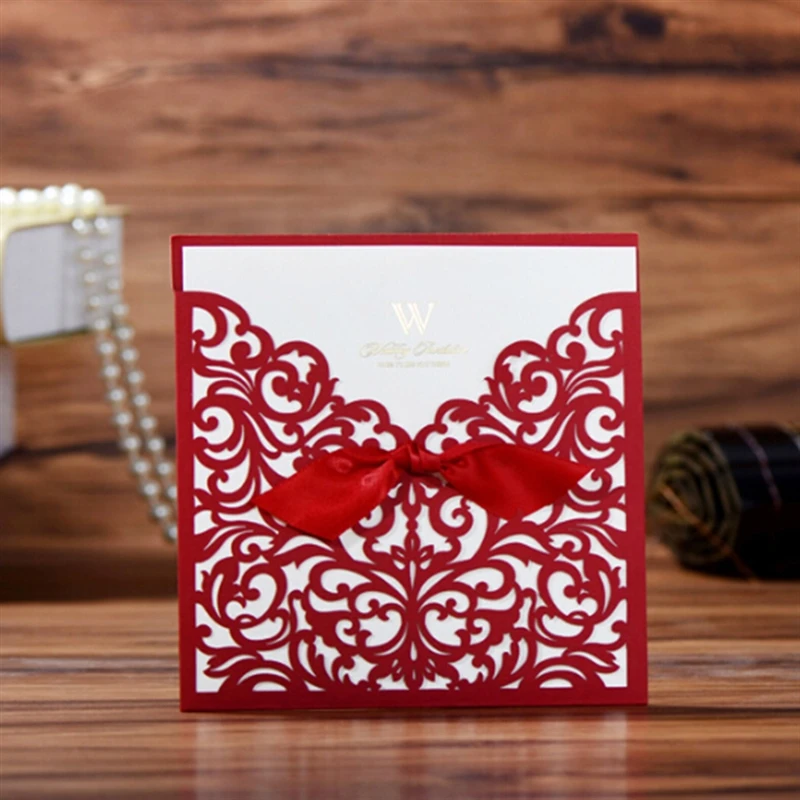 Элегантные кружевные конверты с принтом украшения для свадебной вечеринки 1 шт.