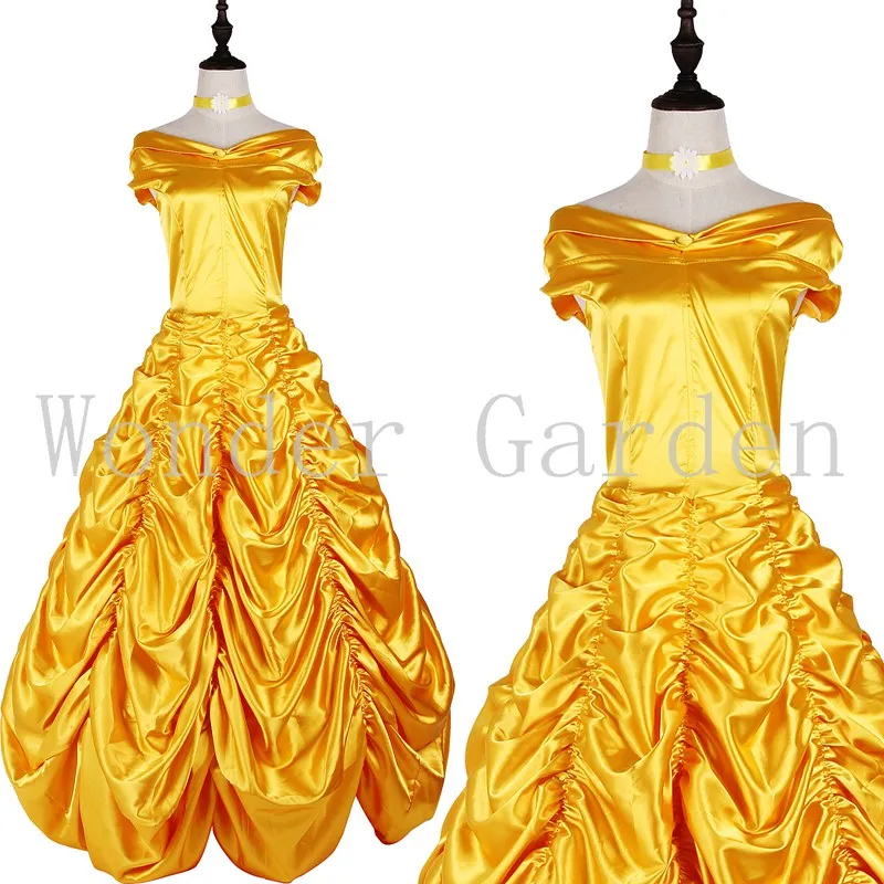 Новое Женское платье для взрослых женщин желтое принцессы с перчаткой костюм на