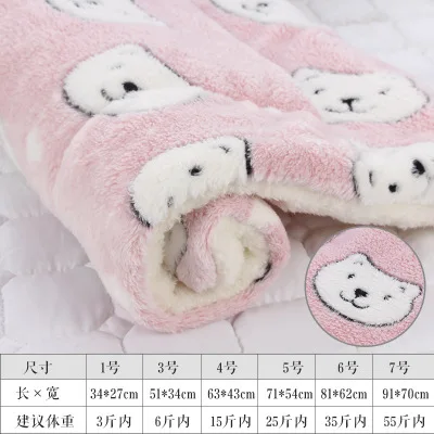 pinkbear Коврик для домашних животных, утолщенный теплый осенний и зимний коврик для кошек и собак, противоскользящая Подушка, несколько моделей, доступных для собак DB824 - Цвет: pinkbear