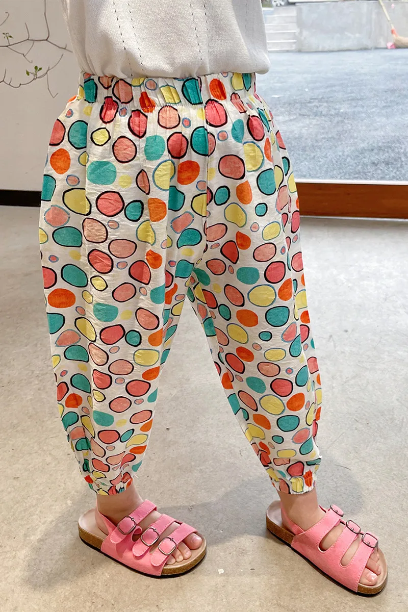 

Girls Summer Thin Loose Slacks In Children's 2-year-old Summer Clothes 3 SWEET 4 Cute 5 Color Dot Anti-mosquito Trousers