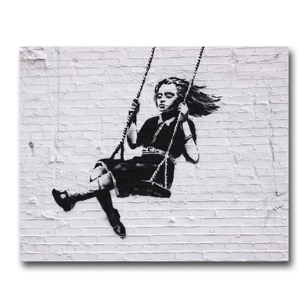 Девушки и воздушные шары от banksy на стену художественный Декор холст живопись каллиграфия плакат печать декоративная картина гостиная домашний декор - Цвет: BCBWH000129