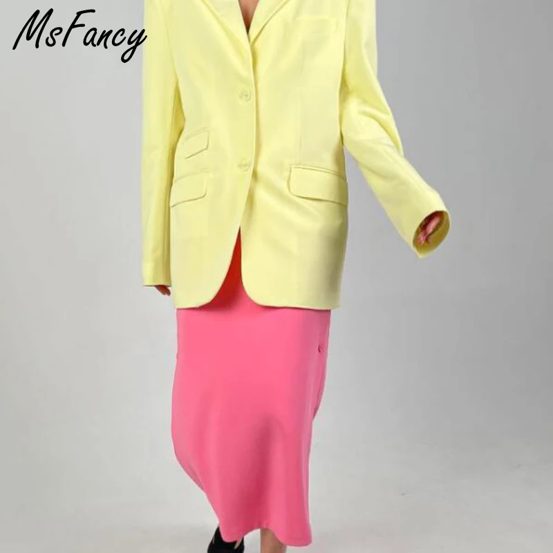 Женский блейзер большого размера Msfancy винтажная однобортная куртка осень 2021