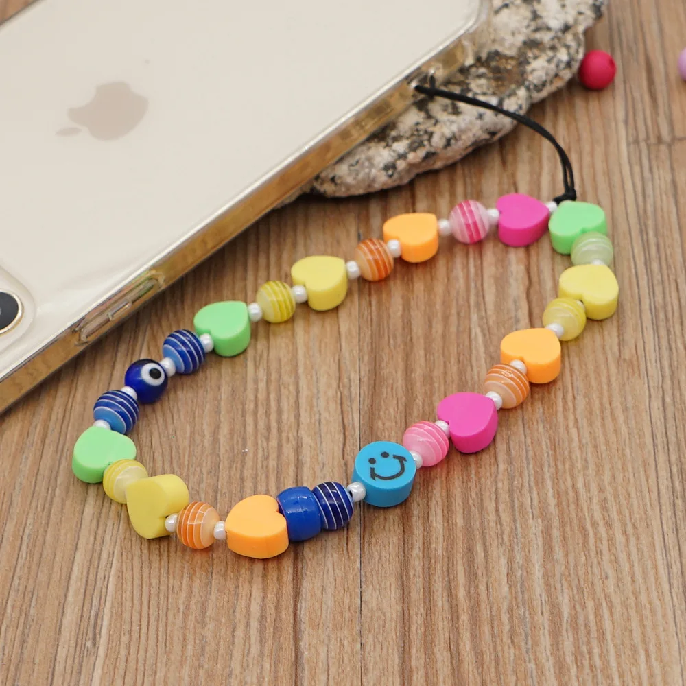 

Boho Phone Chains Pearl For Bead Telephone Strap Chain Mobile Phone Charm Lanyard Smiley Star Fruit Jewelry Jewellery