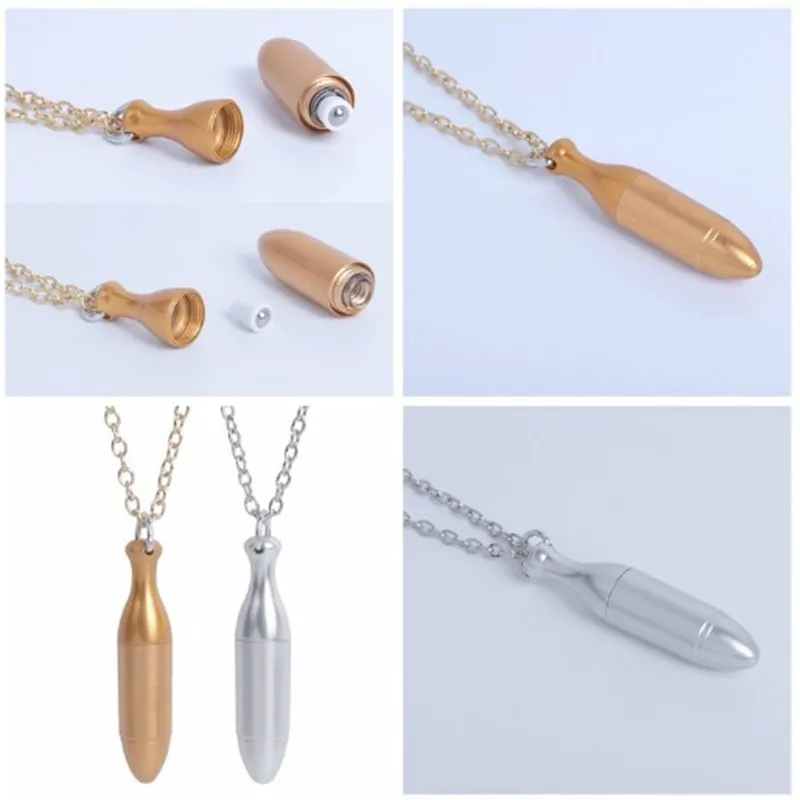 Новая мода 1 мл пустая Золотая Серебряная подвеска на шею стеклянный кулон с