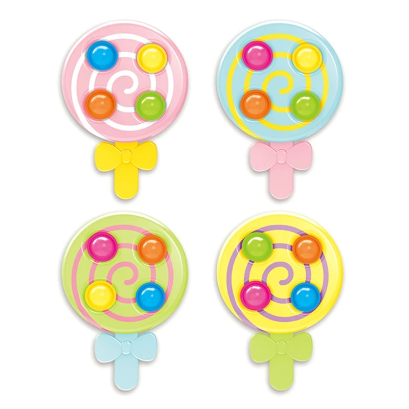 

Plastic Multicolor Relief Irritability Anti-Anxiety Sensory Toy Lollip-op-shaped Pressure Vent Toy Finger Bubble Music H9EF