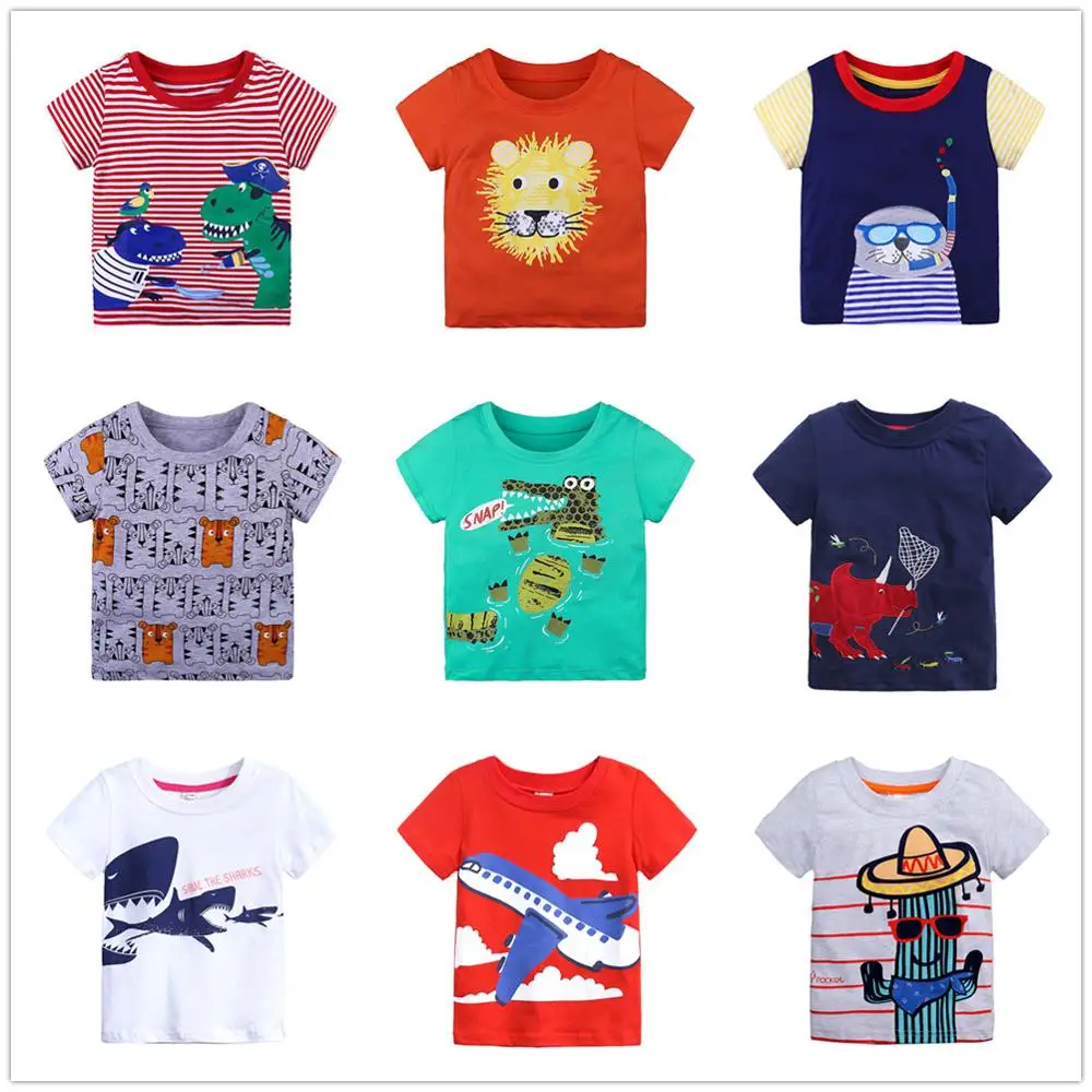 Модные футболки для маленьких мальчиков Хлопковые детские От 1 до 6 лет летняя