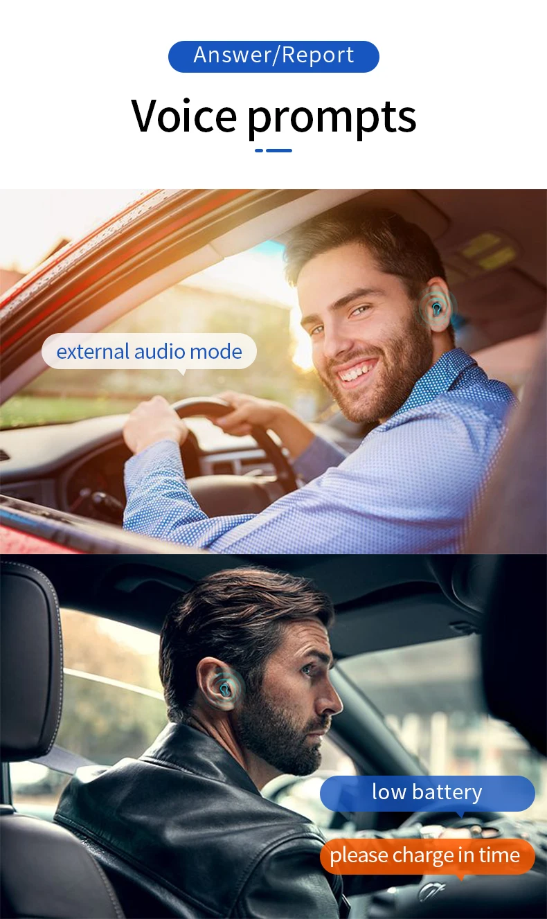 Q66 беспроводные V5.0 Bluetooth наушники HD стерео наушники спортивная водонепроницаемая гарнитура с двойным микрофоном и 6000 мАч чехол для зарядки аккумулятора