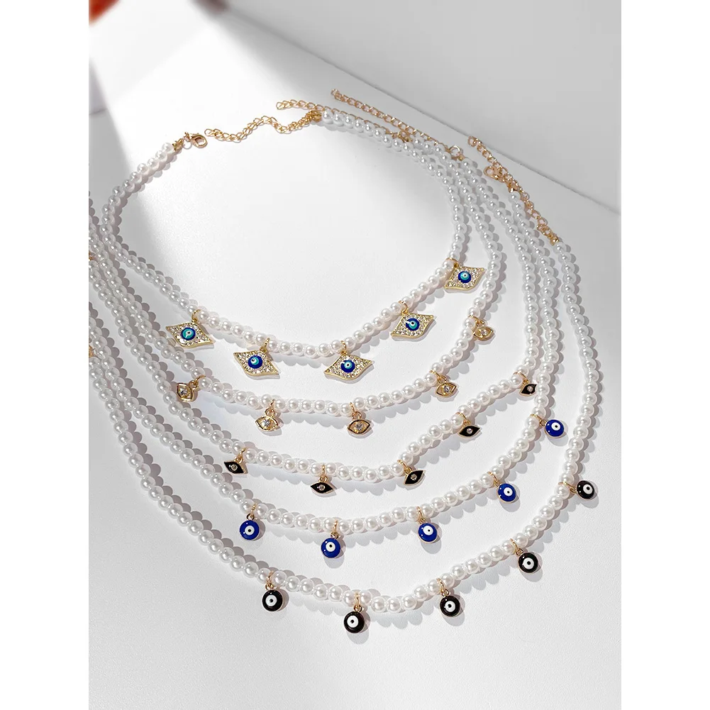 Эмалированная подвеска в стиле бохо с дьявольским глазом жемчужное ожерелье из