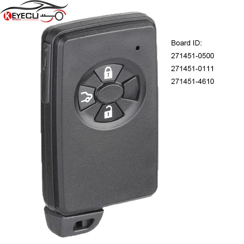 

KEYECU Smart Remote Car Key Replacement Fob for Toyota Corolla 312MHz / 315MHz / 433MHz Board ID: 271451-0500 / 0111 / 4610