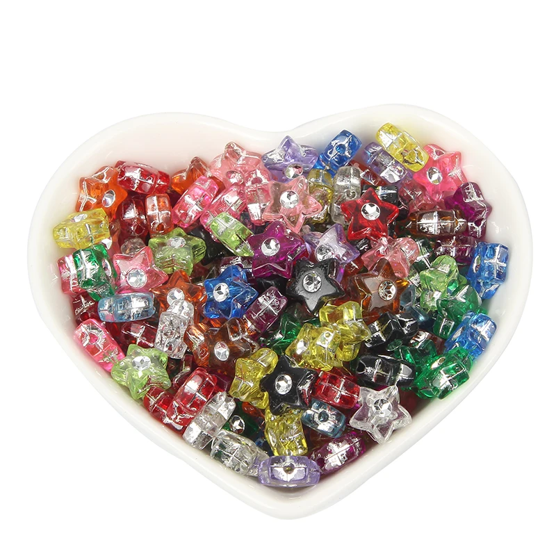 100 шт прозрачные звезды Стразы акриловые бусины для изготовления ювелирных