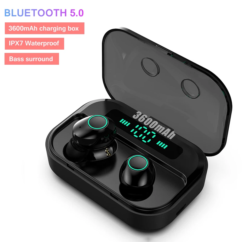 M7 TWS Bluetooth наушники 8D бас объемная гарнитура IPX7 водонепроницаемый шумоподавление Гарнитура спортивные наушники беспроводные наушники