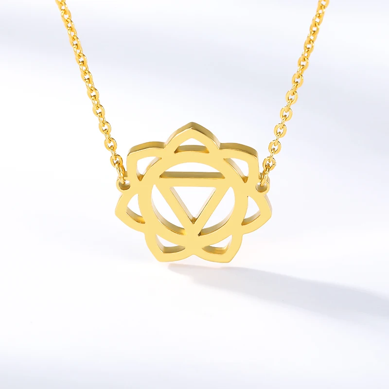 Красивые цветочные ожерелья подвески цепочка из нержавеющей стали золотой цвет