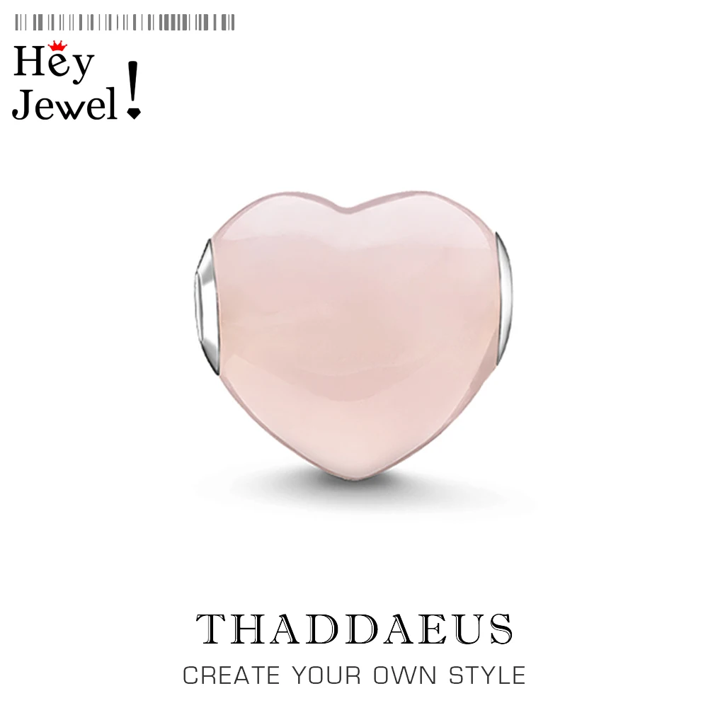 Розовые бусины в форме сердца соответствуют европейским оригинальным браслетам