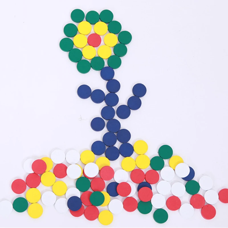 

Montessori Educational Wooden Toys For Kids Wooden Round Plate Colorful Circle Montessori Materials Sensorial Toys
