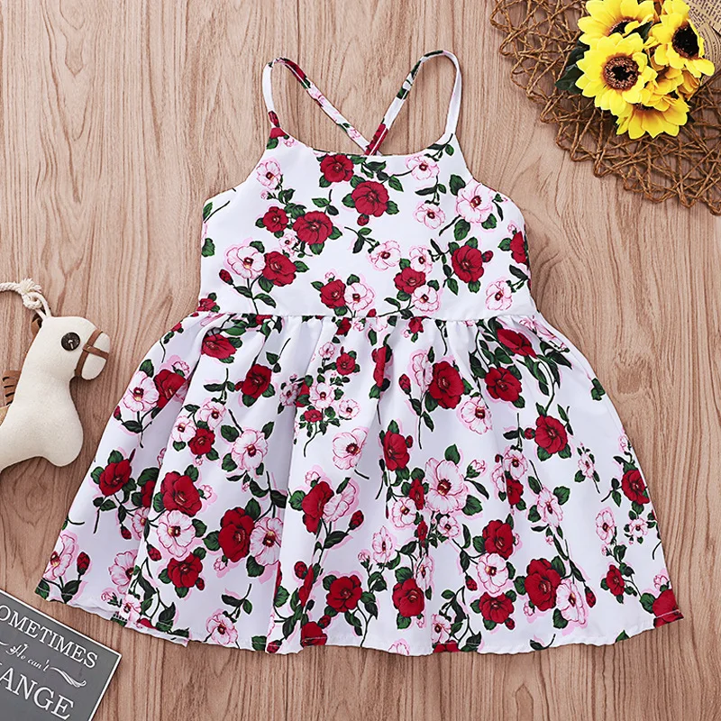 Lovely Princess Dress Sleeveless Backless Floral Vestidos Baby Girl Clothes Summer Wholesale Lots Bulk | Детская одежда и обувь