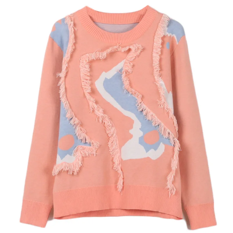 2019 осенний и зимний новый свитер женский модный простой контрастный цвет