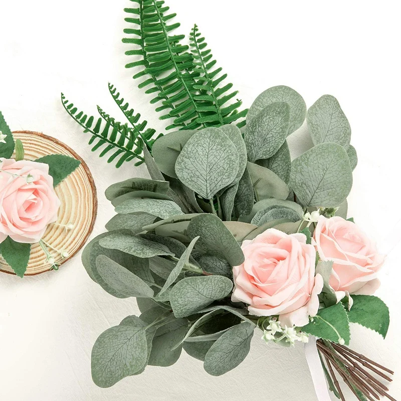 20 шт Поддельные листья эвкалипта стебли серебро доллар растения 13 7 дюймов