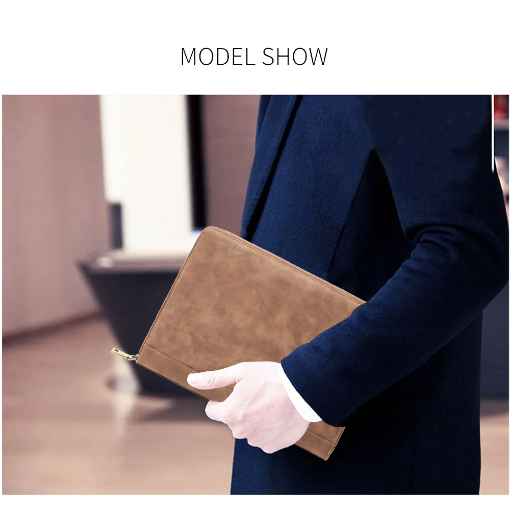 Men iPad portfolio case for 9.7 inch, Professional Business Briefcase Padfolio Travel Carrying Case With Secure Zippered Closure