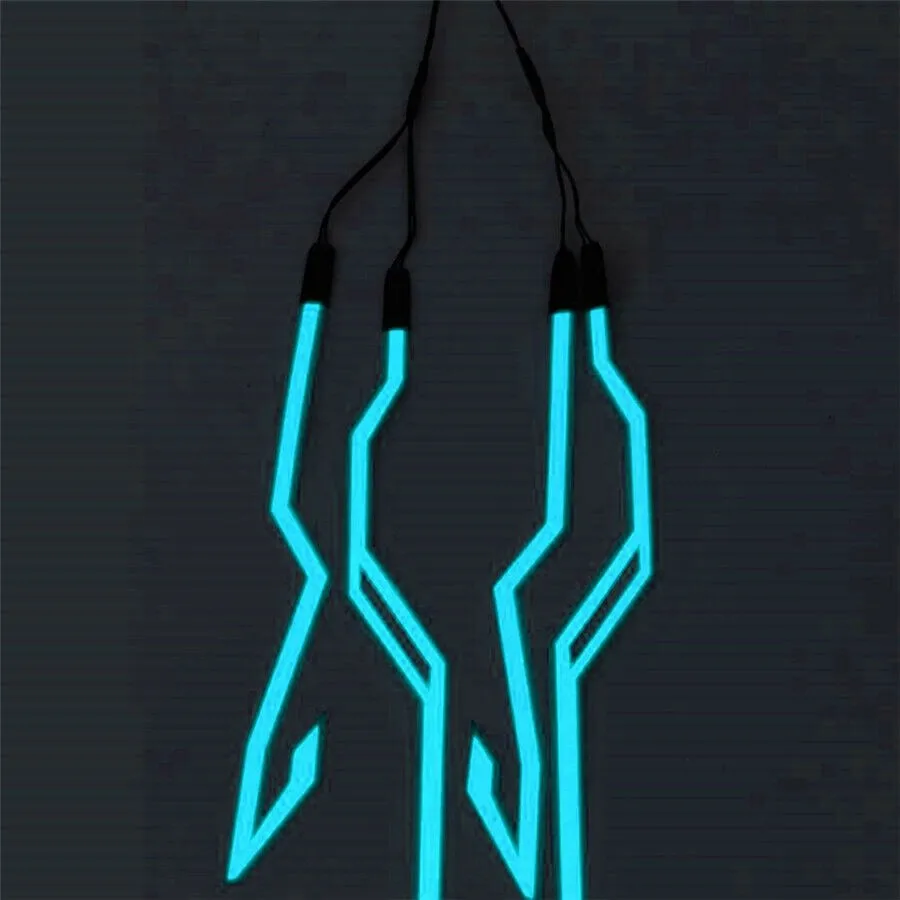 

4PCS LED Coldlight Motorcycle EL Helmet Ice Blue Lighting Parts Riding