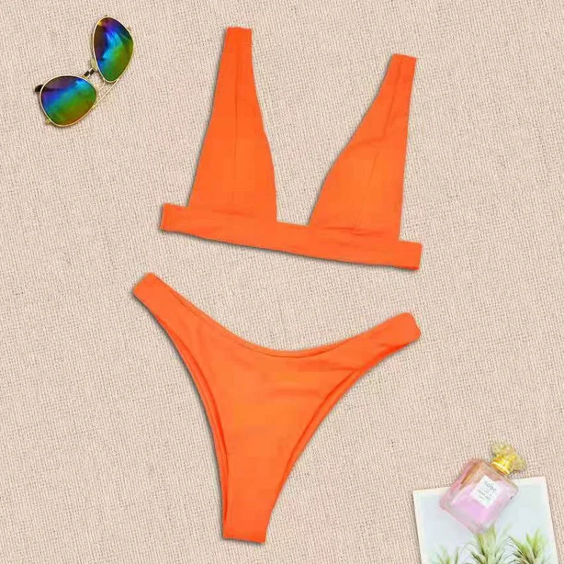 

Women Bikini 2021 Summer Micro Sexy Swimsuit Women Push Up Swimwear Two Piece Bikini Set Solid Bather Bathing Suits Swim Suits