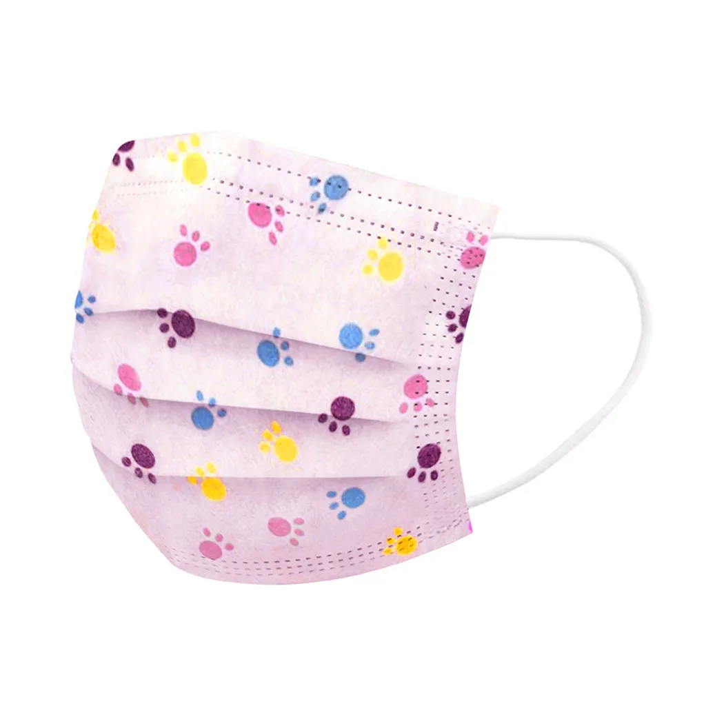

50pc children's mask printing three-layer breathable kids boys and girls mask Non-woven cartoon printing 50*