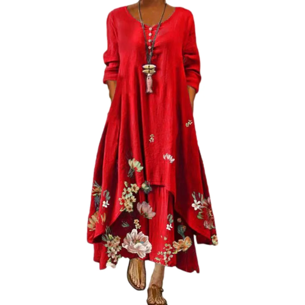 

Dress 2021 Summer Style European And American Fashion Popular Printed Long Sleeved Dress Female Ins Online Trend