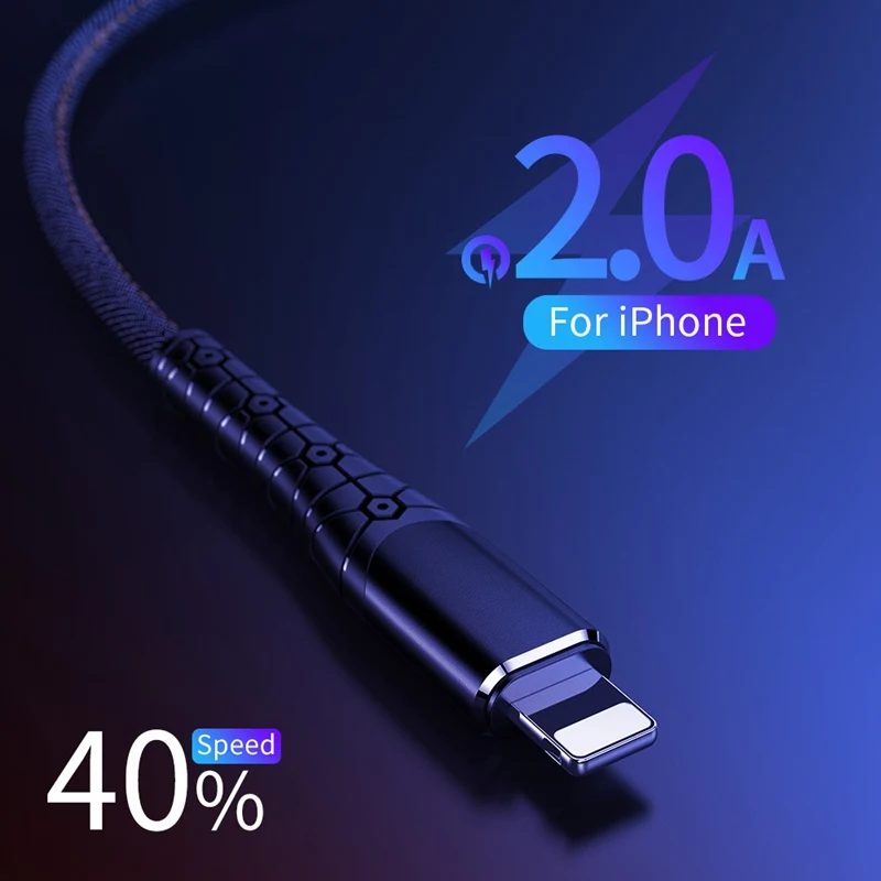 USB-кабель ROCK для телефона iPhone X 8 7 кабель быстрой зарядки ковбойский и передачи