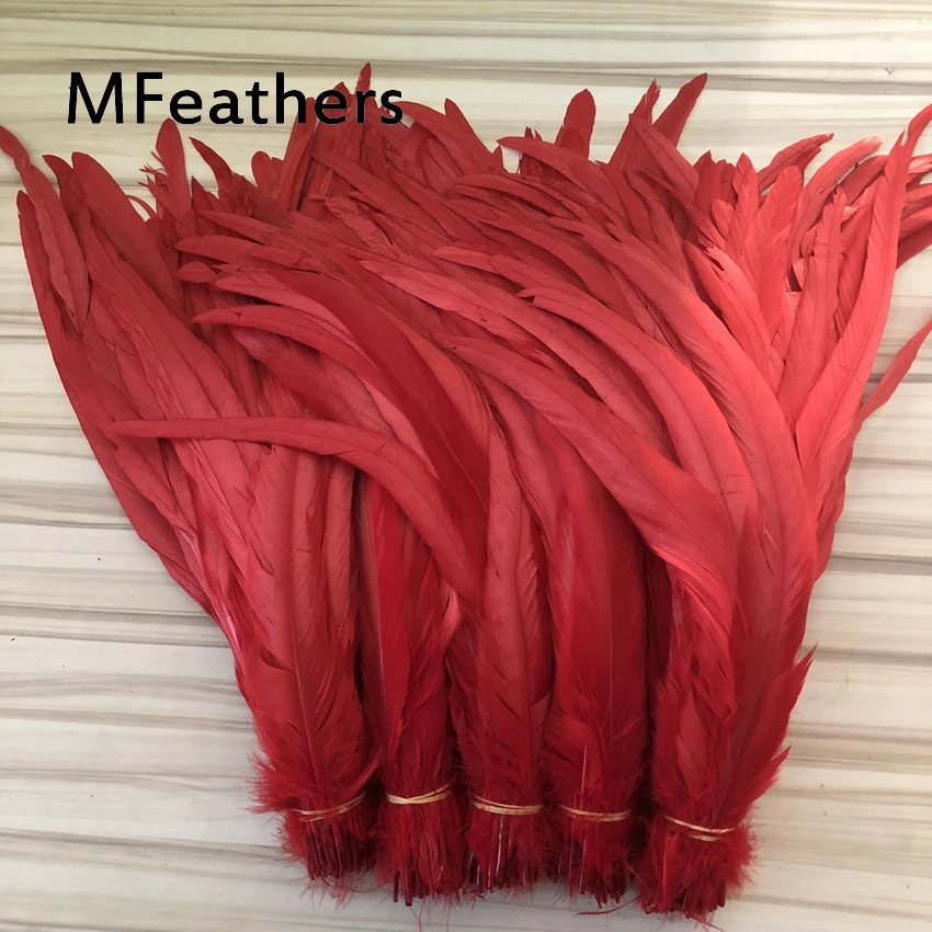 Цена за 100 шт Красный Петух coque feather 30-35 см 12-14 дюймов Куриные перья из петушиного хвоста сантехники diy аксессуары ручной работы