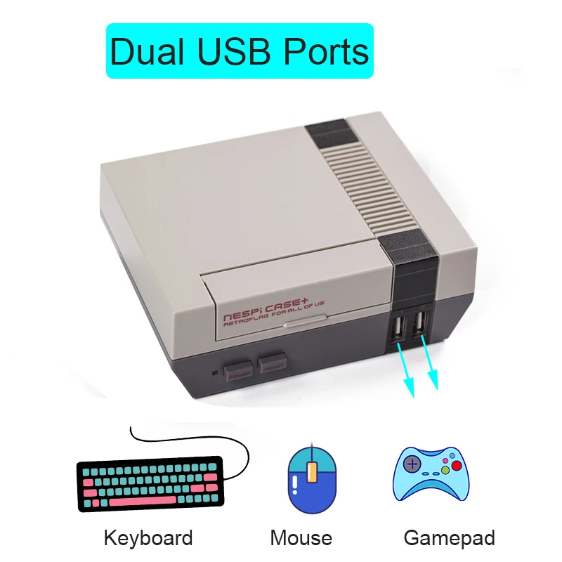 Видео Ретро игровая консоль Retroflag NESPI + чехол с Raspberry Pi 3B геймпадом и 15000 игры ТВ