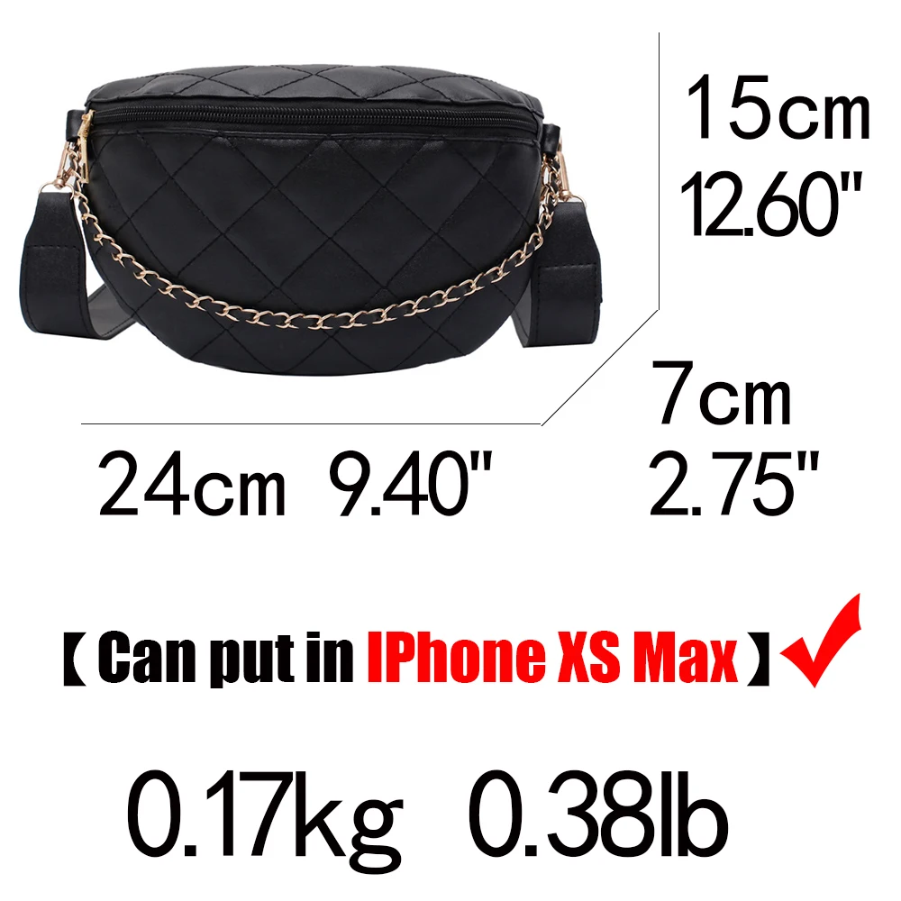 

Boutique De FGG Diamond Lattice Faux Leather PU Women Chains Crossbody Bags Fashion Small Chest Bags Girls SHoulder Handbags