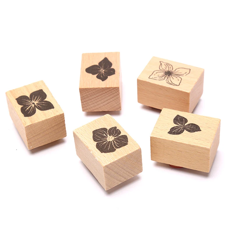 Винтажный деревянный штамп с растениями и цветами сделай сам украшение альбом