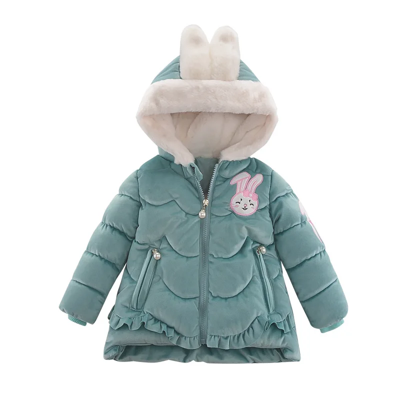 Детская куртка с капюшоном и ушками кролика на возраст 1 6 лет|Пальто парки| |