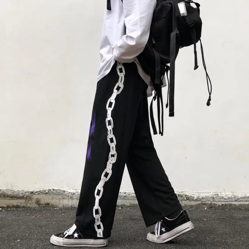 

women Harajuku Goth Graffiti Wide Leg Pants Women Korean Style Jogging Sweatpants Print Gothic Sports Pants Streetwear Trousers