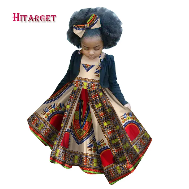 Африканское осеннее платье для девочки детское Дашики традиционные Хлопковые